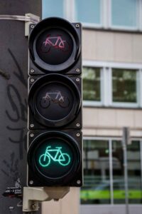 Green Bike traffic Light for road safety