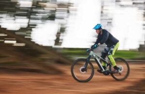 Ebike Rider photo capturing motion blur
