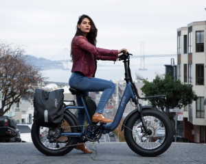 electric bicycle, woman riding e-bike