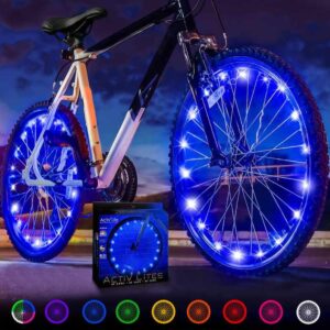 Close up of the Activ Life Bike Wheel Lights in action