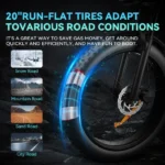 Showing the versatility of the 20inch fat tires on the Boombike Bluvall K6 Fat Tire Electric Bike
