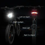 Boombike Bluvall K6 Fat Tire Electric Bike showing safety light features